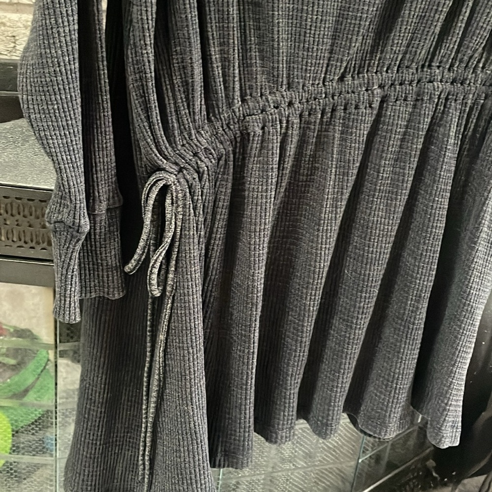 NWOT Free People Josie Waffle Knit Asymmetrical Dress - Picture 7 of 9